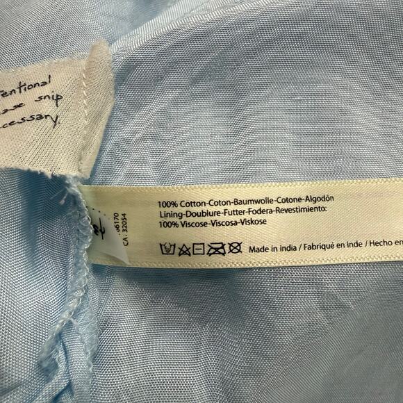 Free People mini dress floral eyelets embroidery sundress pleated boho Large - Picture 7 of 7